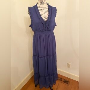 Christina B Blue Sleeveless Dress ELNC Size M